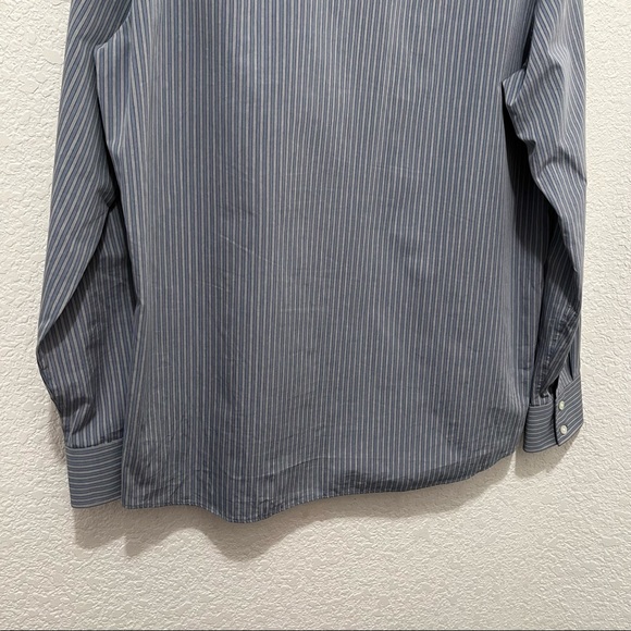 BOSS HUGO BOSS Button Down Long Sleeve Gray Striped Shirt Mens Size L - Picture 6 of 11